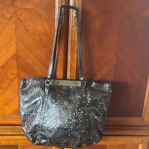 Patrica Nash Elegant Black Studded Tote Bag